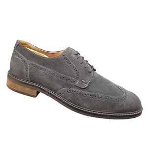 Vionic Bruno Brogue Shoes Mens Grey Suede Leather Wingtip Size 11